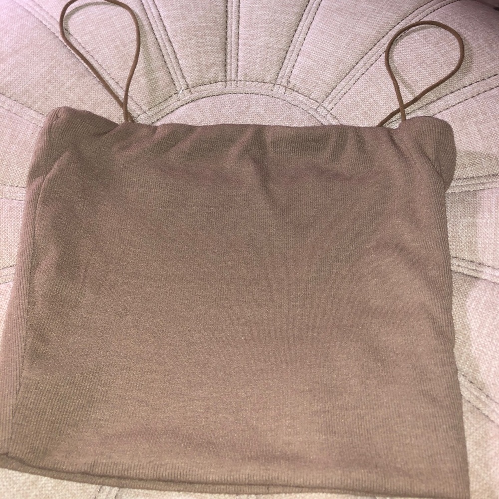 Cute tube top with small spaghetti straps!